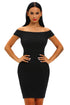 Sexy Black Crisscross Off Shoulder Bodycon Dress